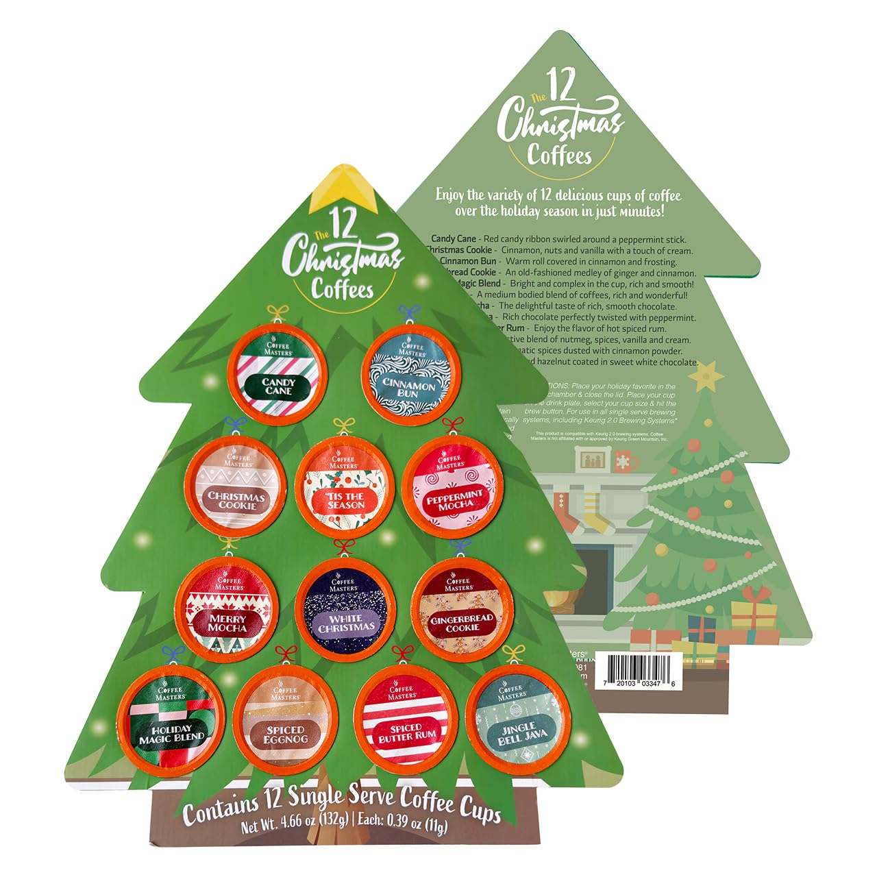 Christmas Coffee Gift 12 Single Serve Keurig Compatible K CUPS Coffee Pods