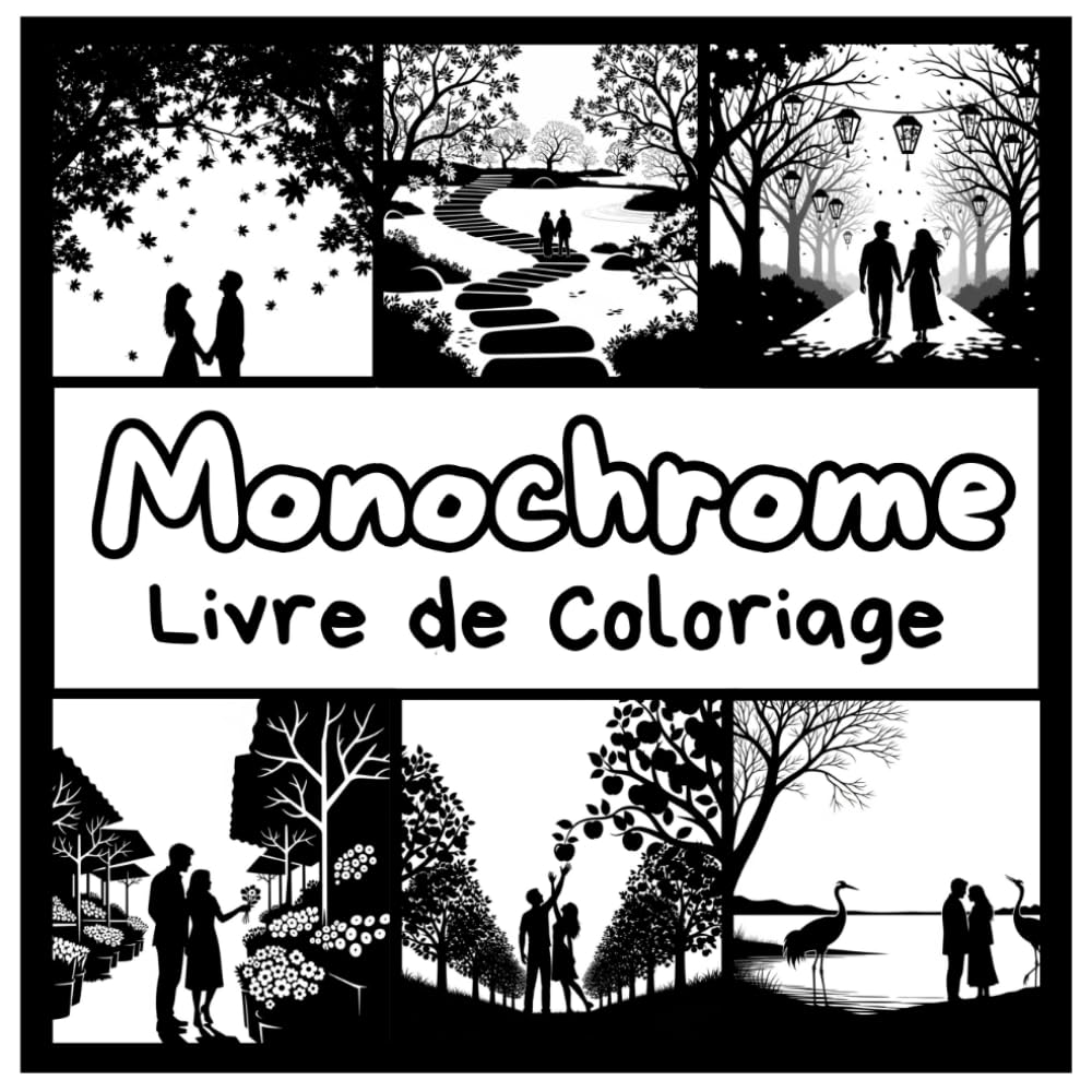 Livre de Coloriage Monochrome,Pages de Jardins Japonais Naturels pour la Relaxation et la Créativité pour Adults