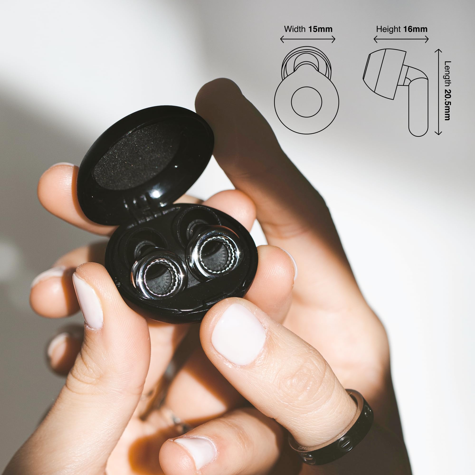 AudioFeel Live - Silver Glow - zatyczki do uszu o wysokiej wierności na koncerty, imprezy, festiwale i głośne otoczenie - 8 końcówek do uszu w rozmiarze XS, S, M, L, redukcja szumów 16 dB - redukcja