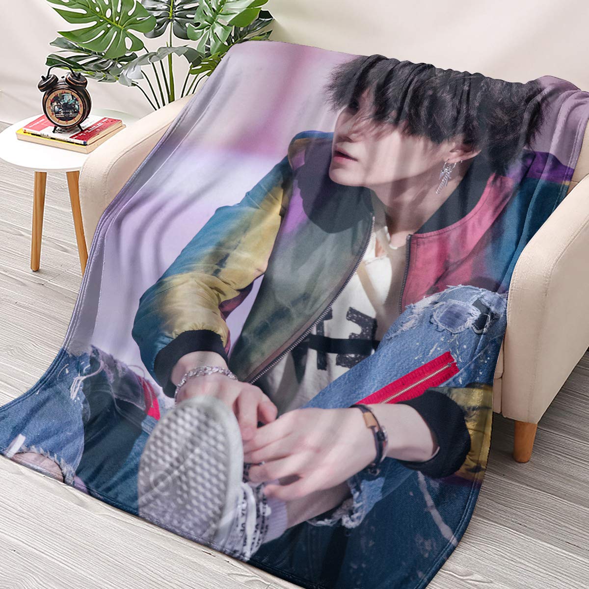 Buy NBBZ Kpop BTS Suga Flannel Throws Blankets Couch Sofa