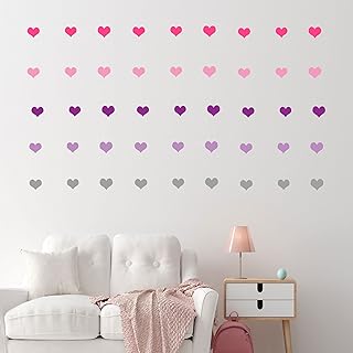 heart wall stickers for girls bedroom, Hearts Shapes Love Hearts Pack of 30, Wall Decorations Window Stickers Wall Decals, Wall Art Wall Decals Stickers, Removable Wall Decals Colourful Stickers