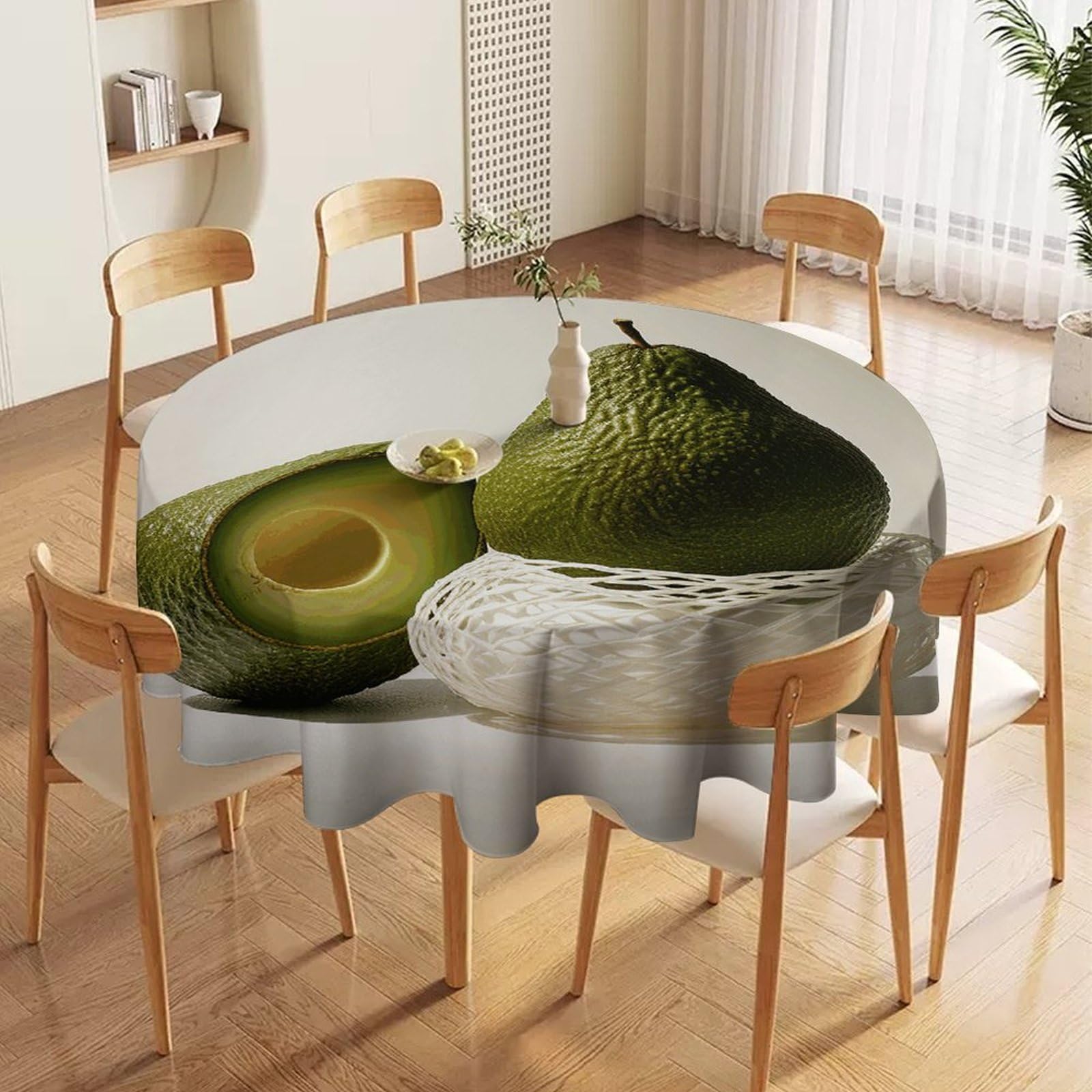 Nappe ronde lavable anti-tache pour protéger la table de cuisine