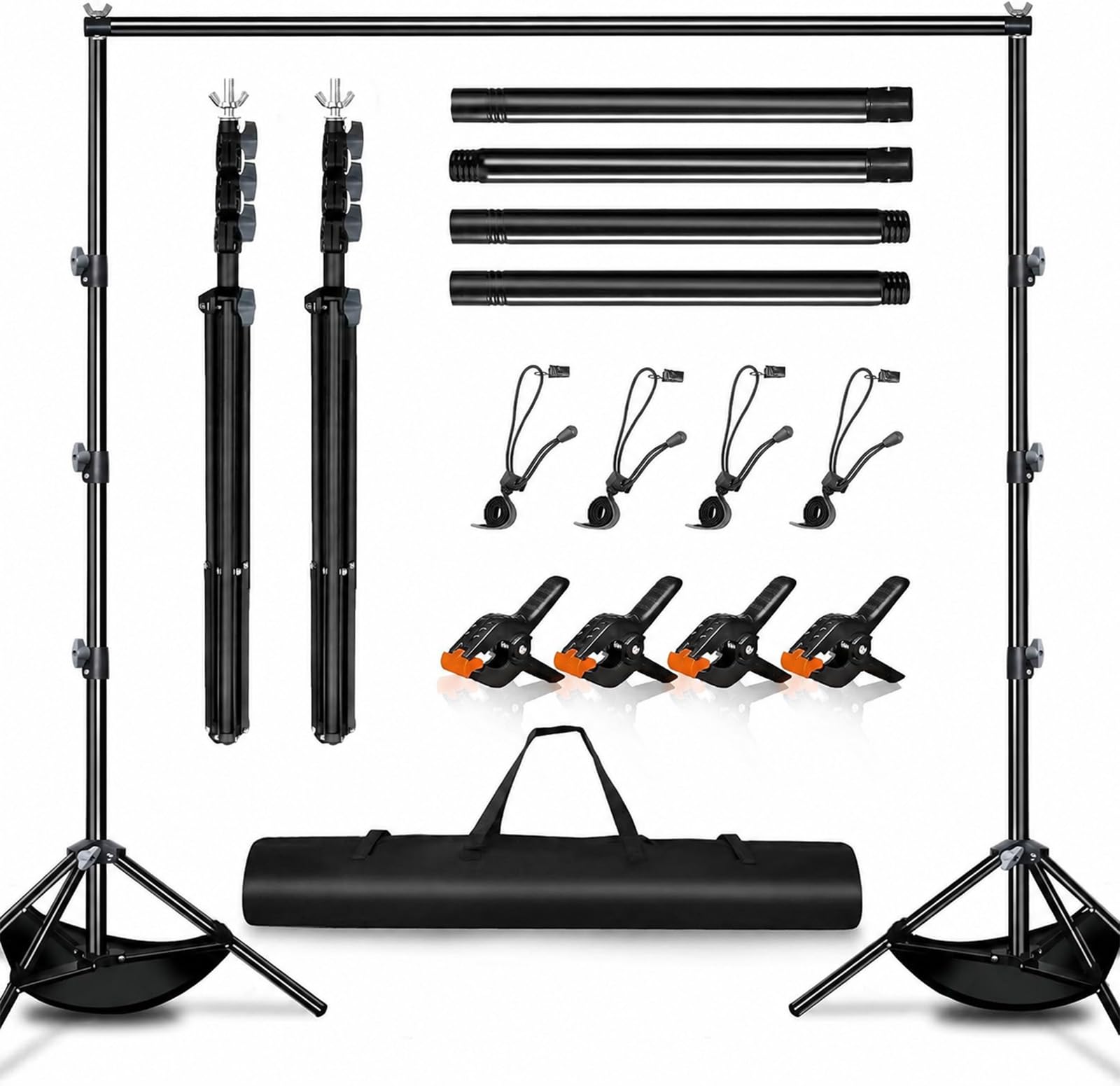 Heysliy Hintergrundständer Set – Verstellbarer Fotohintergrund Ständer (1–3 m Höhe / 1,5–3 m Breite) mit Tragetasche, Hintergrundsystem für Studio, Fotowand & Party Backdrops