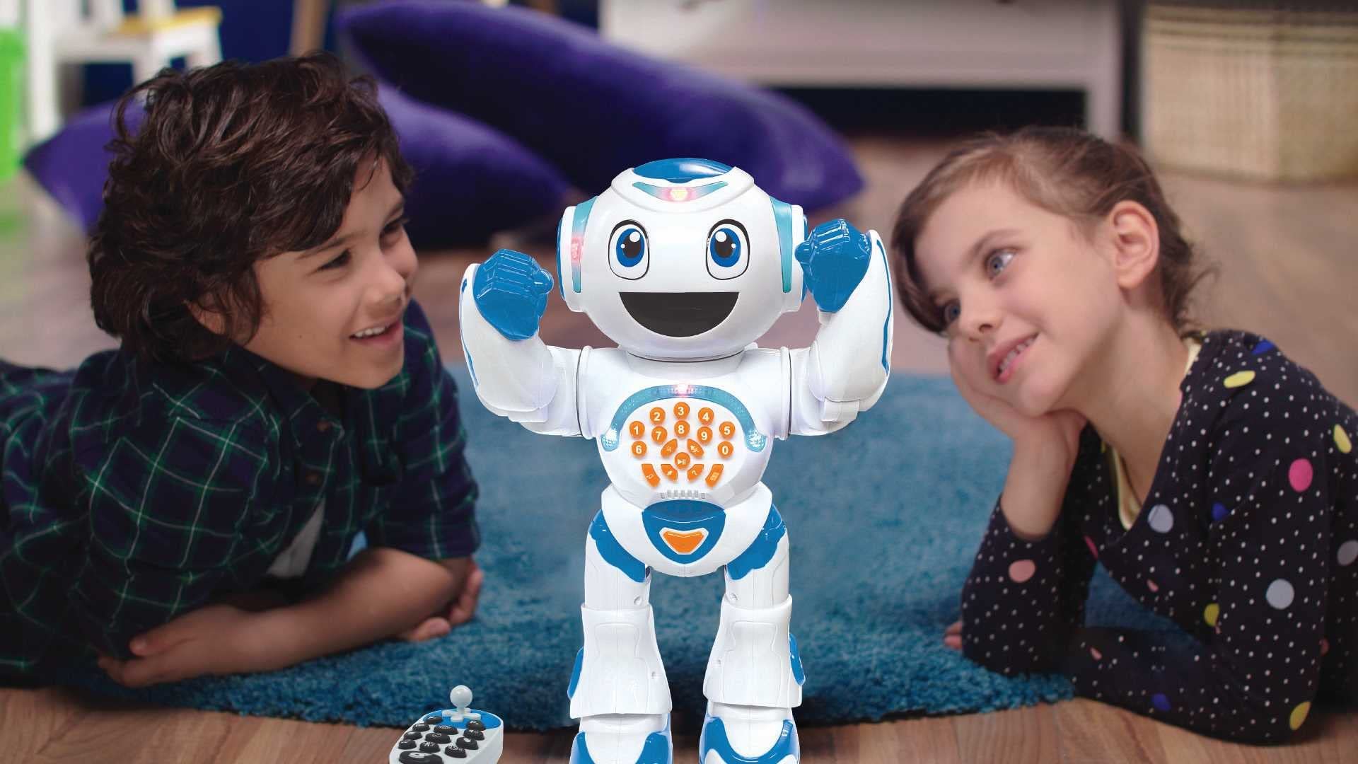Lexibook Powerman Star Robot zdalnie sterowany, rozmowy i chodzenie, programowalny STEM dla dzieci 4+, biały/niebieski, ROB85FR