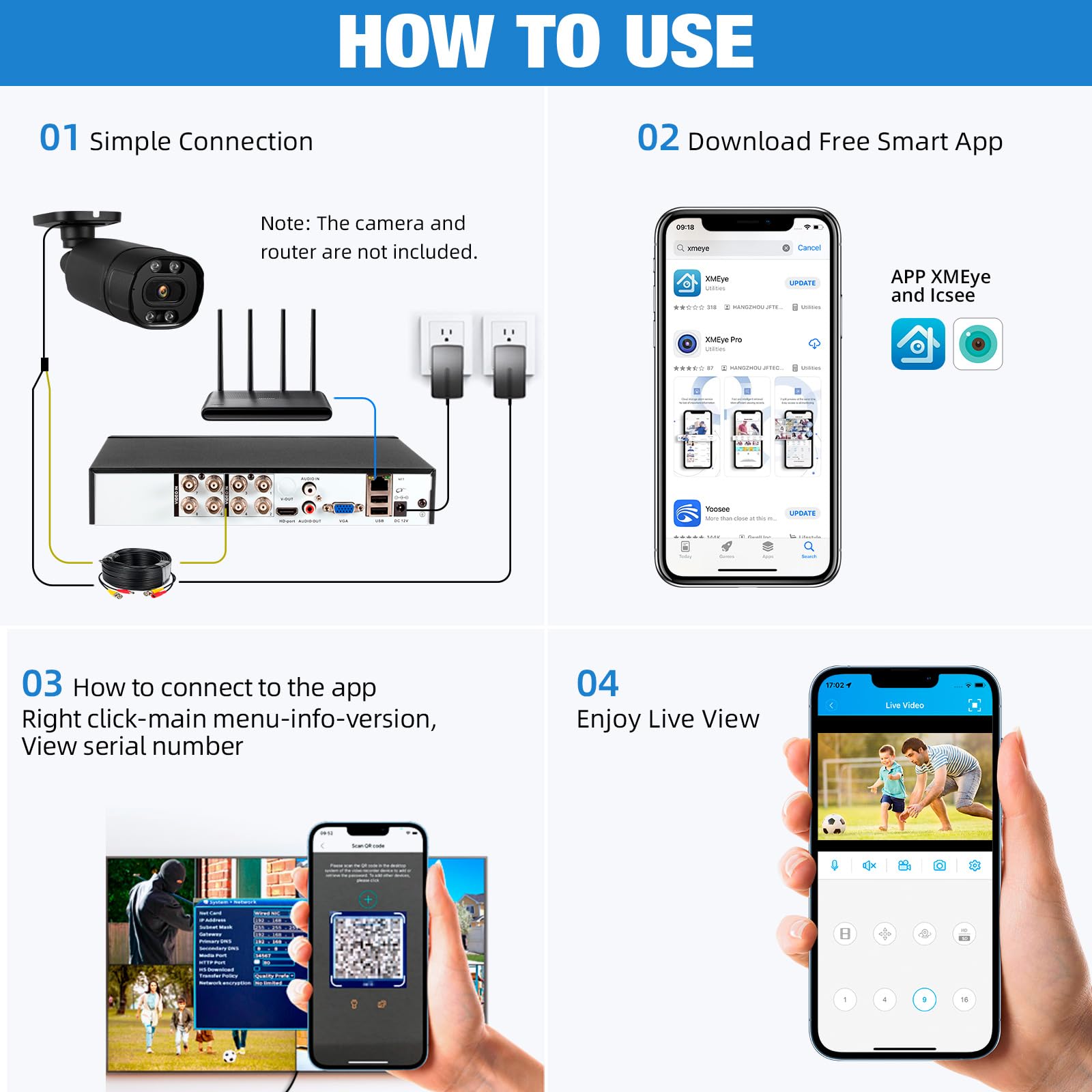 Grabadora de seguridad DVR de 8 canales 1080P con disco duro de 2 TB, DVR con cable para cámara de seguridad, grabadora de video digital híbrida 5 en 1 de 8 canales compatible con cámaras TVI
