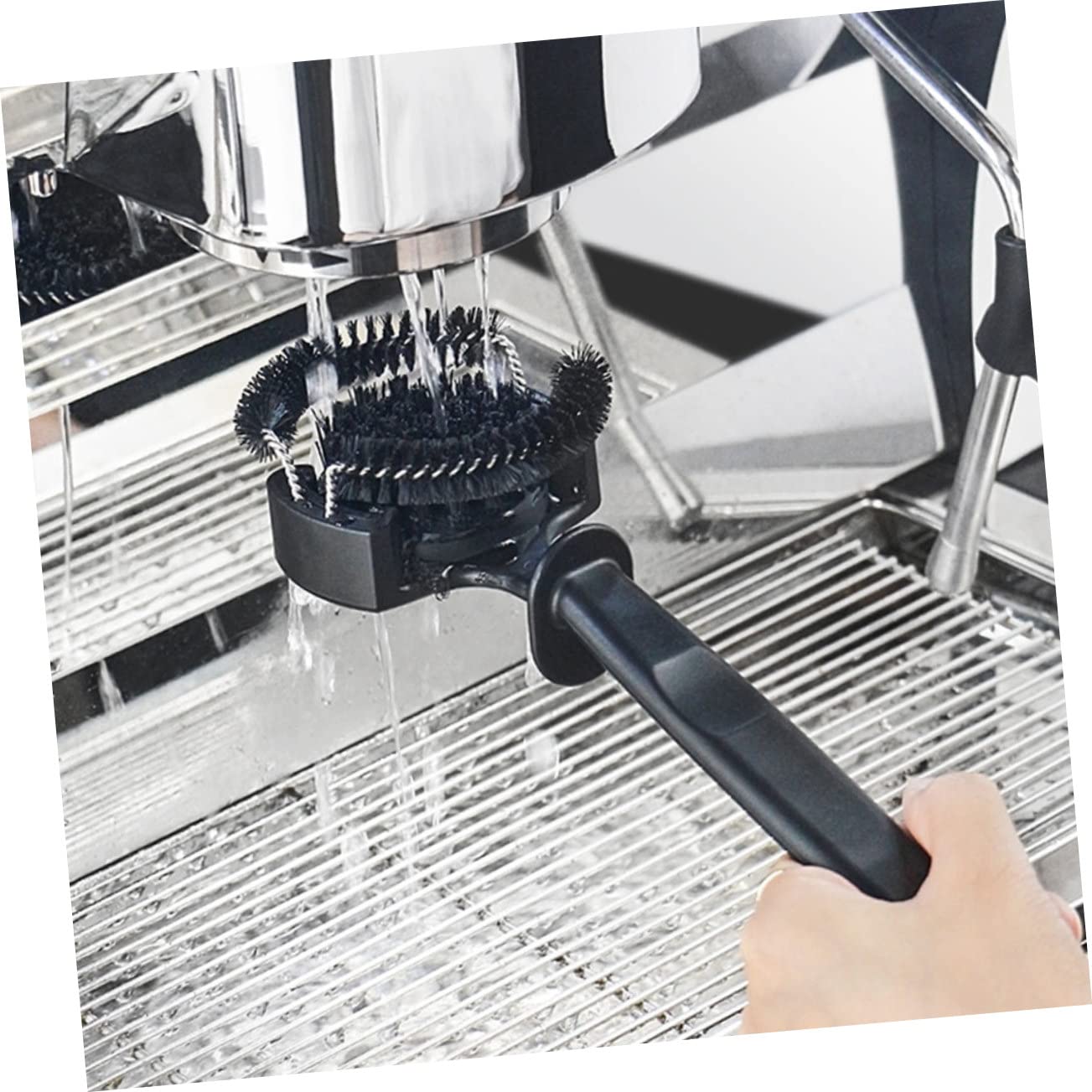 Cabilock 3 Piezas Cepillo De Limpieza Para Cafeteras Verter Tazas De Espresso Pastillas De Limpieza Máquina De Café Expreso Cuello De Cisne Removedor De Cal Líquido Limpiador Black Abs