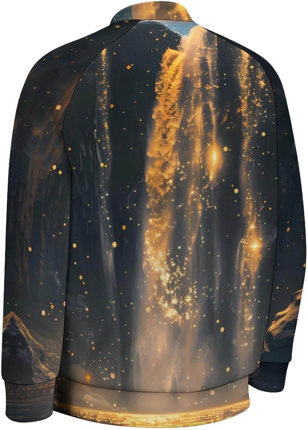 Moon Waterfall Baseball Jacket Casual Sportswear Bomber Jacket Coat for Men Women