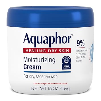 Aquaphor Moisturizing Face and Body Cream with Hyaluronic Acid, 16 OZ