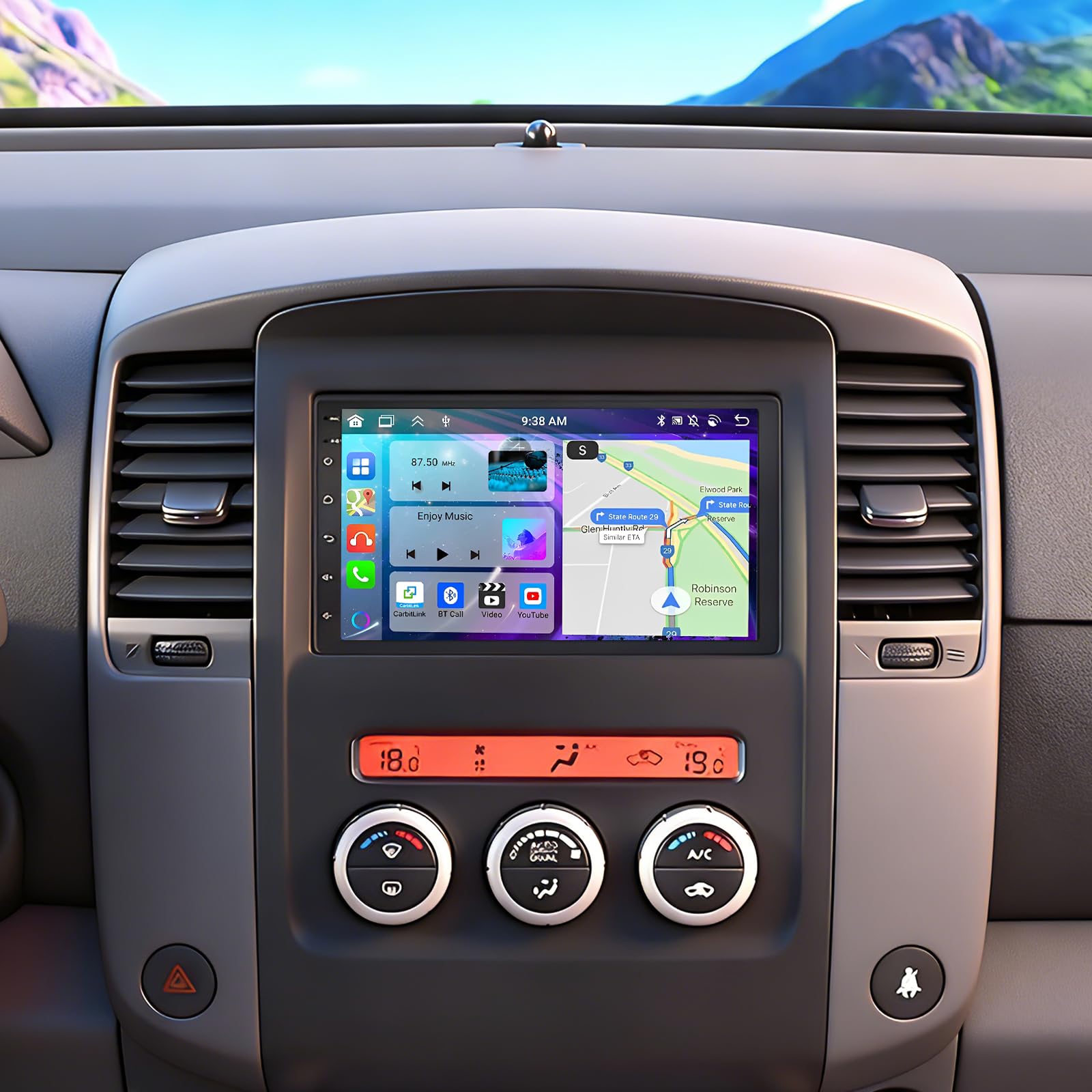 Android 13 Autoradio avec sans Fil CarPlay pour Nissan Navara D40 2007-2015