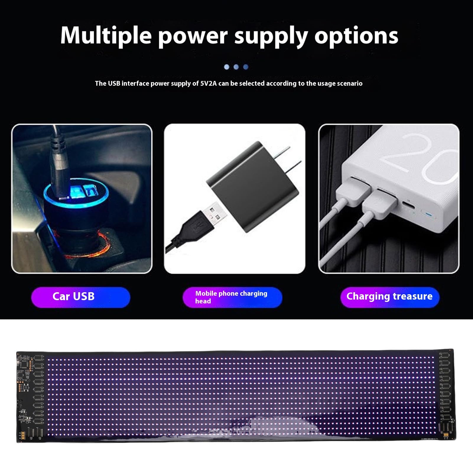 AMONIDA Insegna LED Programmabile con Controllo Mobile Intelligente Ed Elevata luminosità per Promozione Aziendale, 96x16