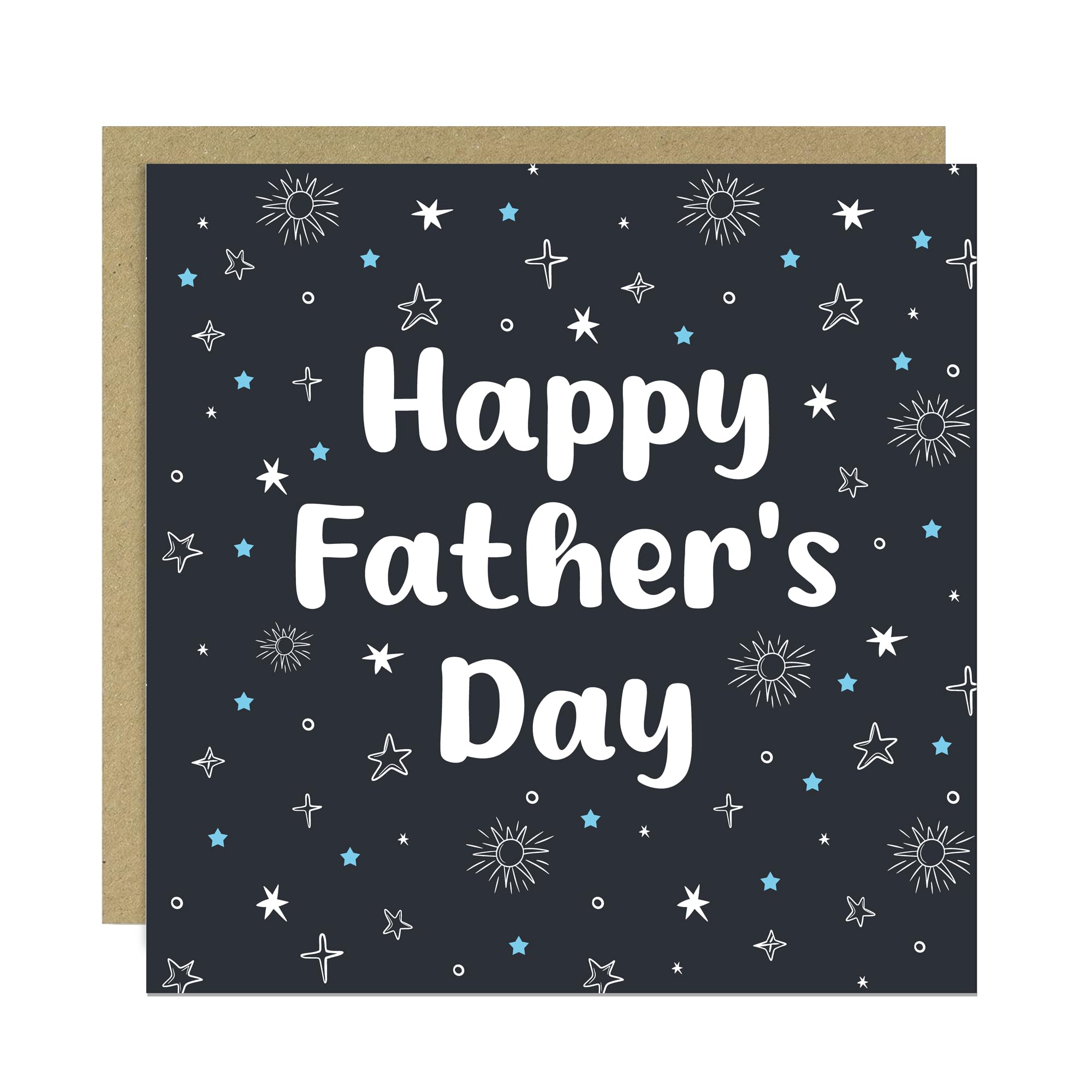 RED OCEAN Fathers Day Card for Dad - Happy Father's Day Card, Happy Fathers Day Greeting Card with Envelope for Dad, Grandad, Stepdad 145x145mm With Kraft Envelope