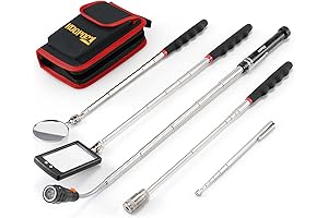 Telescoping Magnetic Pickup Tool Set with Inspection Mirror - Cool Gadgets for Mechanics