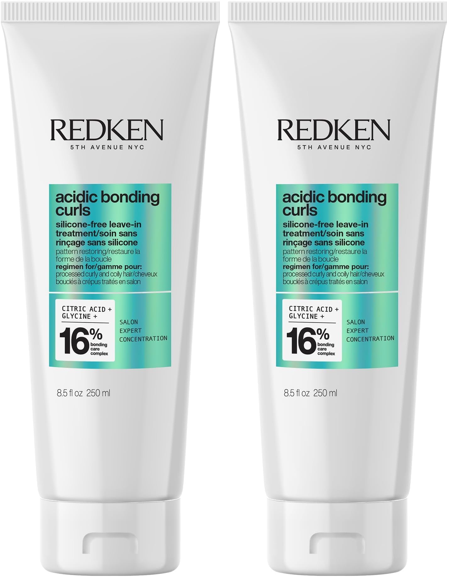 Redken Treatment zur Regeneration der Struktur von behandelten, geschädigten Locken, Mit Zitronensäure Glycin & Avocado-Öl, Silikonfrei, Vegan, Acidic Bonding Curls Leave-In Treatment, 1 x 250 ml