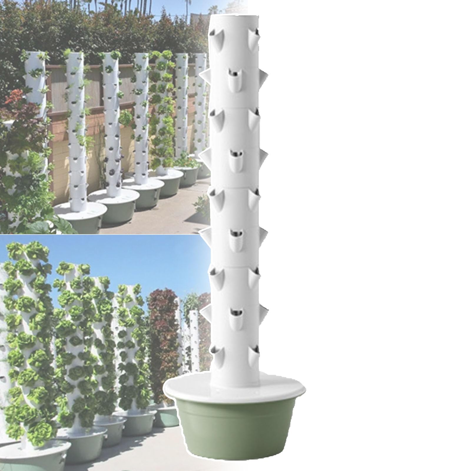Sistema De Cultivo Hidropónico, Torre Vertical Para Interiores, 5/7/9 Niveles: 20/28/36 Orificios, Circulación Automática De Agua, Cultivo Sin Tierra, Para Hierbas Y Hortalizas.,9 Tier