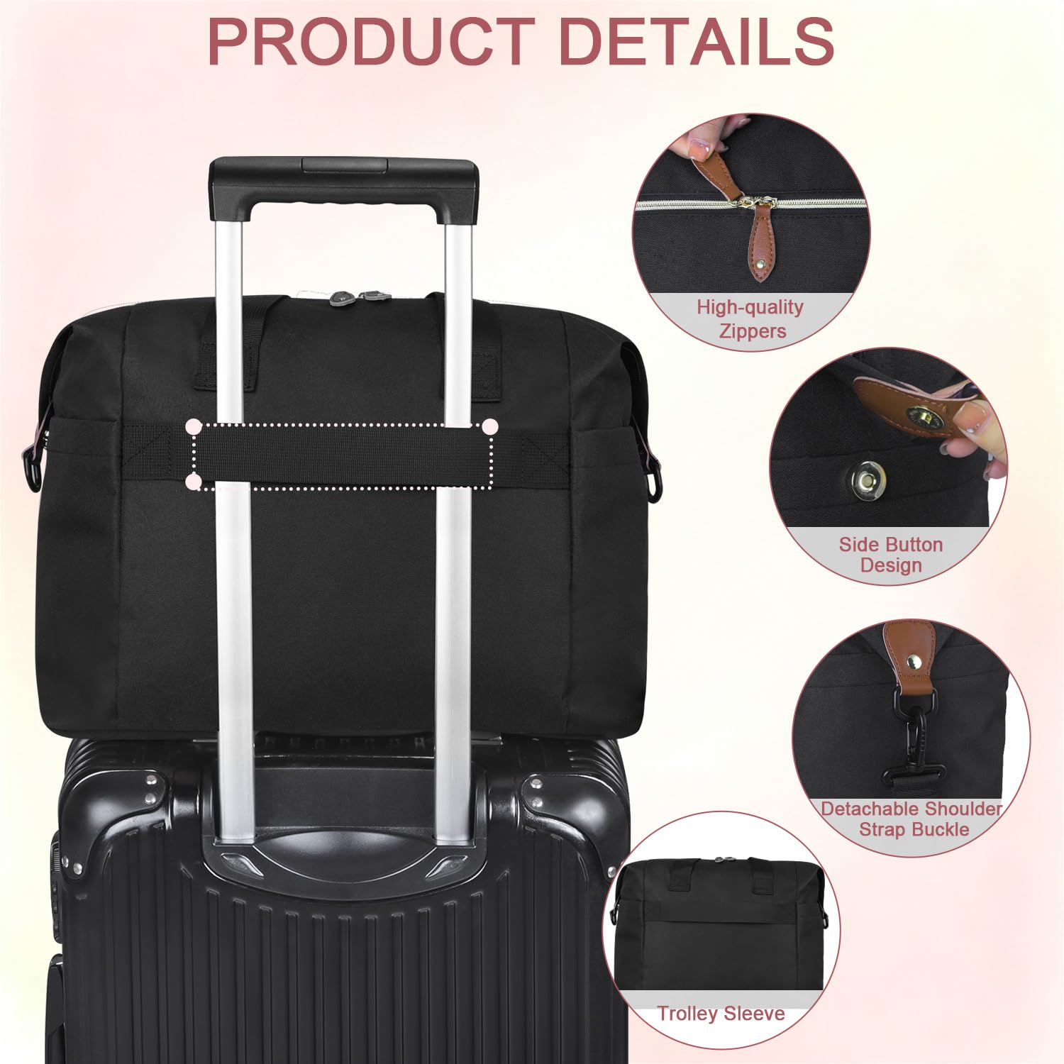 Pritent Bolsa para pañales, bolsa de pañales para bebé con funda para chupete, correas de hombro, clips para cochecito, bolsa grande impermeable para mamá, bolsa de maternidad, bolsa de viaje para
