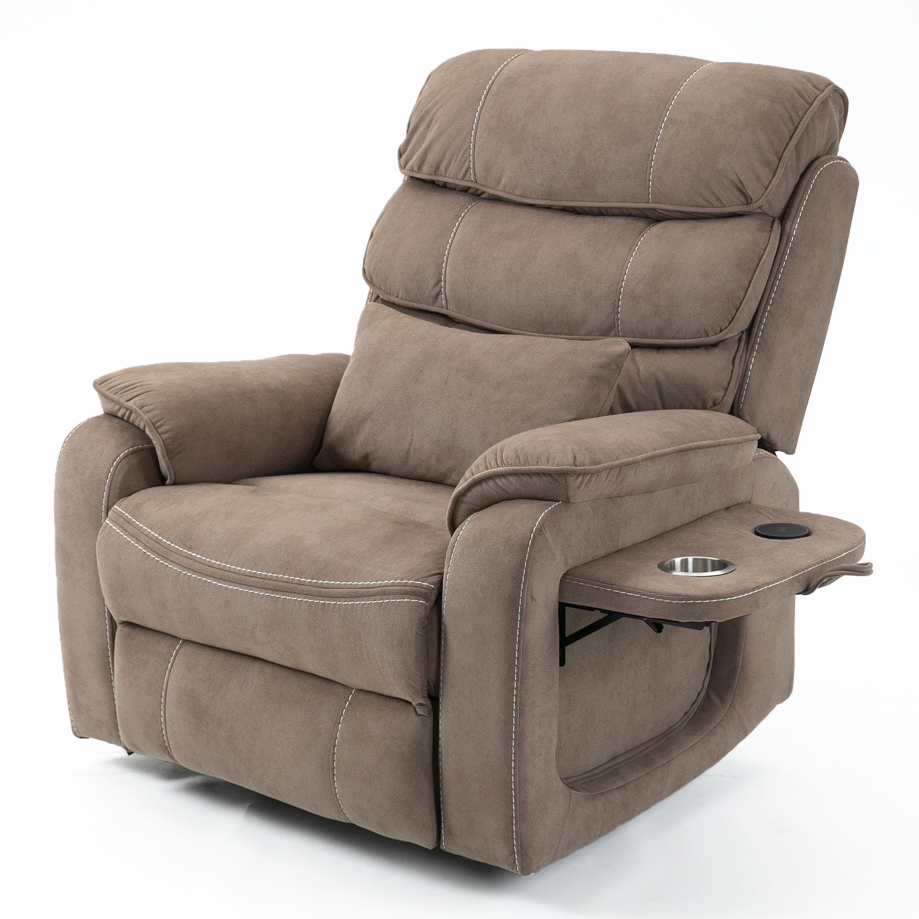 Large Power Lift Recliner Chair for Adults Elderly, Dual Motor Electric Recliner 400LBS, Lay Flat Recliners with Folding Tablet, Wireless Charging, Extended Footrest, USB Ports