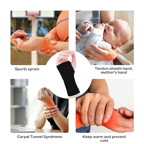Miniatura 7 de 1 par de mangas de compresión de muñeca para dolor y apoyo de artritis, soporte de muñeca para mujeres y hombres, protector de muñeca transpirable y