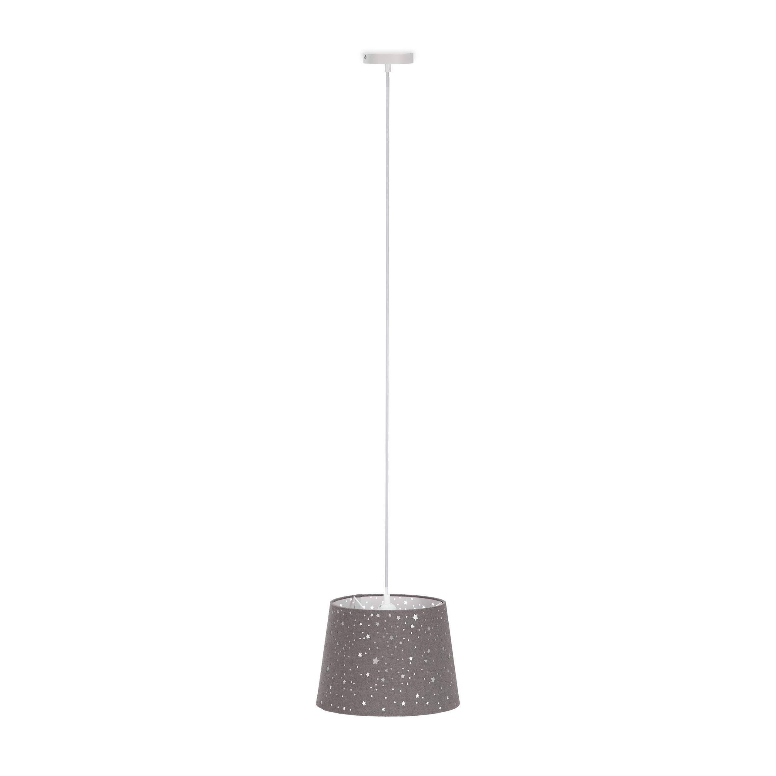 Relaxdays Lámpara de techo infantil, Estrellas, Iluminación colgante para niños, Pantalla redonda
