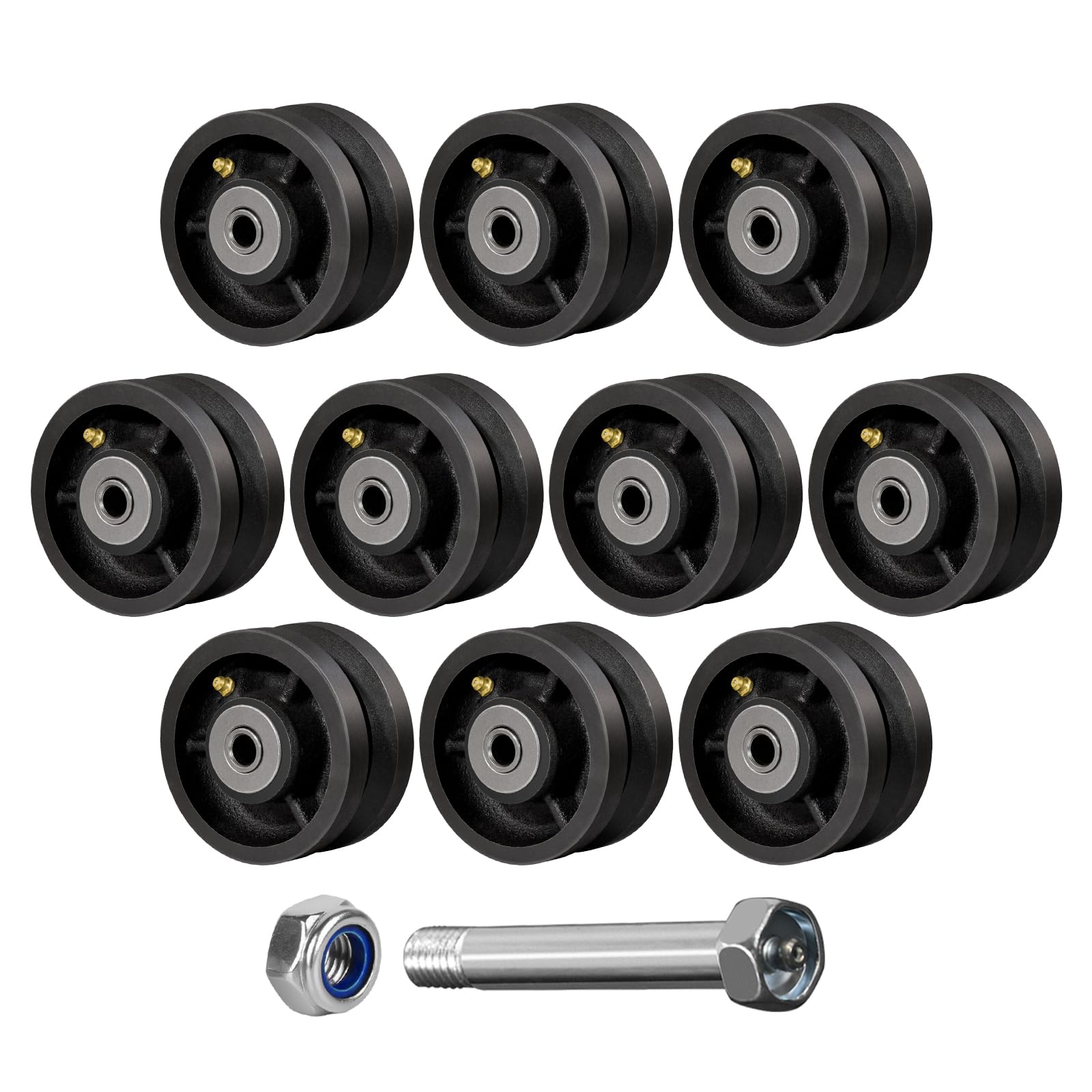 4" x 1.5" V-Groove Steel Wheel, 7/8" Wide 90° Groove Fits 1" Angle Iron Track, Heavy Duty Industrial Track Wheel with Relief Groove, High Load Capacity（2 Pack） — Amazon image 9