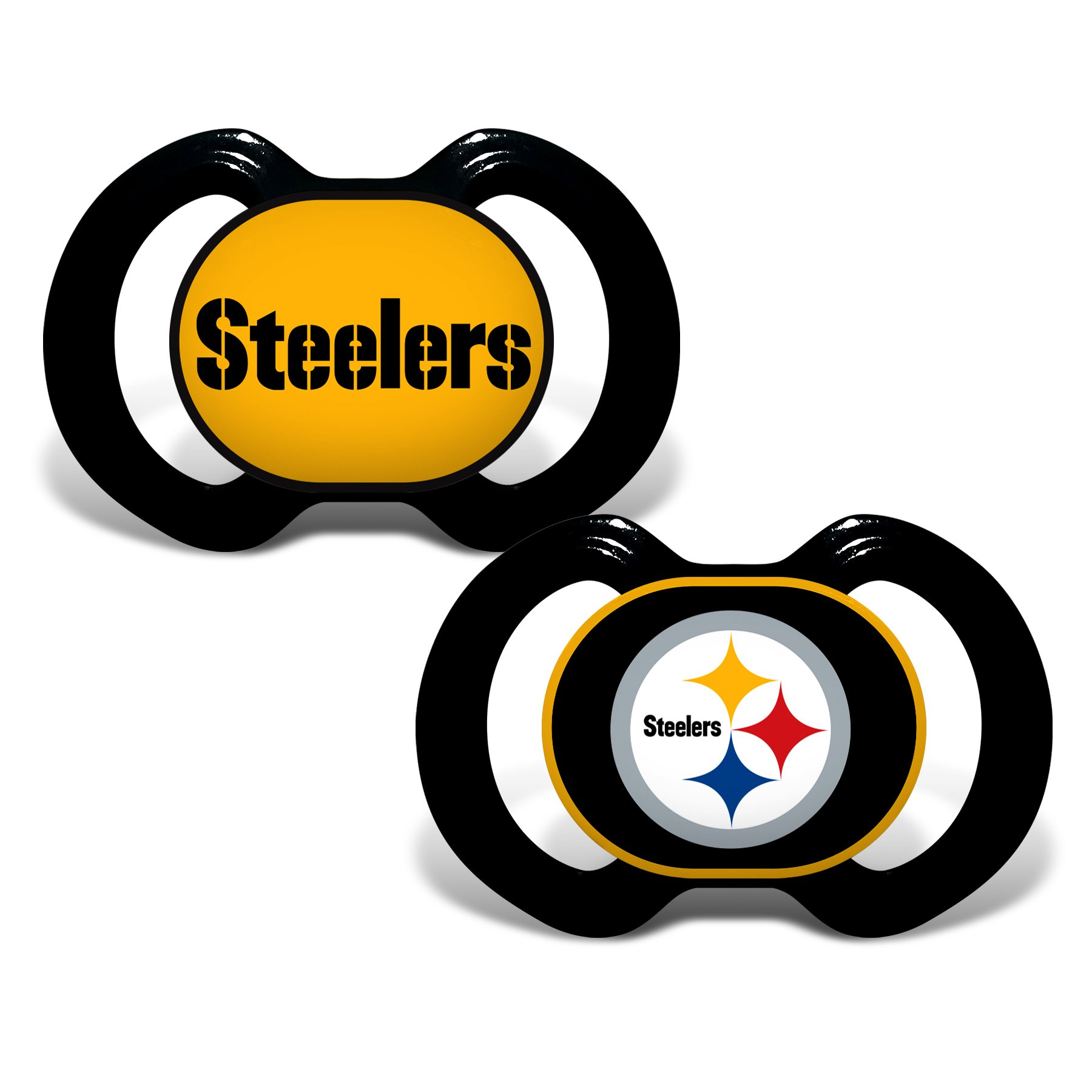 MasterPieces Baby Fanatic 2 Piece Pacifier Set, Pittsburgh Steelers