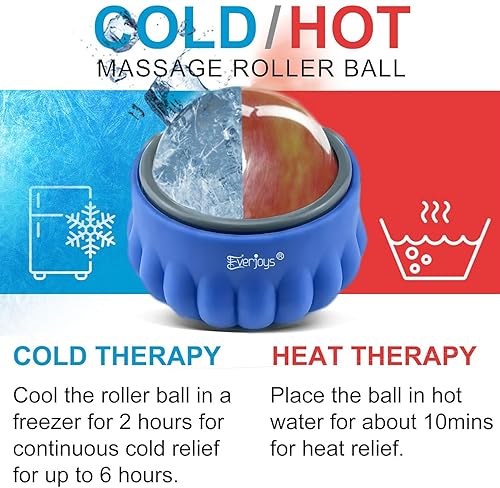 Miniatura 2 de Everjoys Bola de rodillo de hielo de masaje, masajeador de alivio de terapia de frío y calor, masaje de tejido profundo, herramienta de masajeador