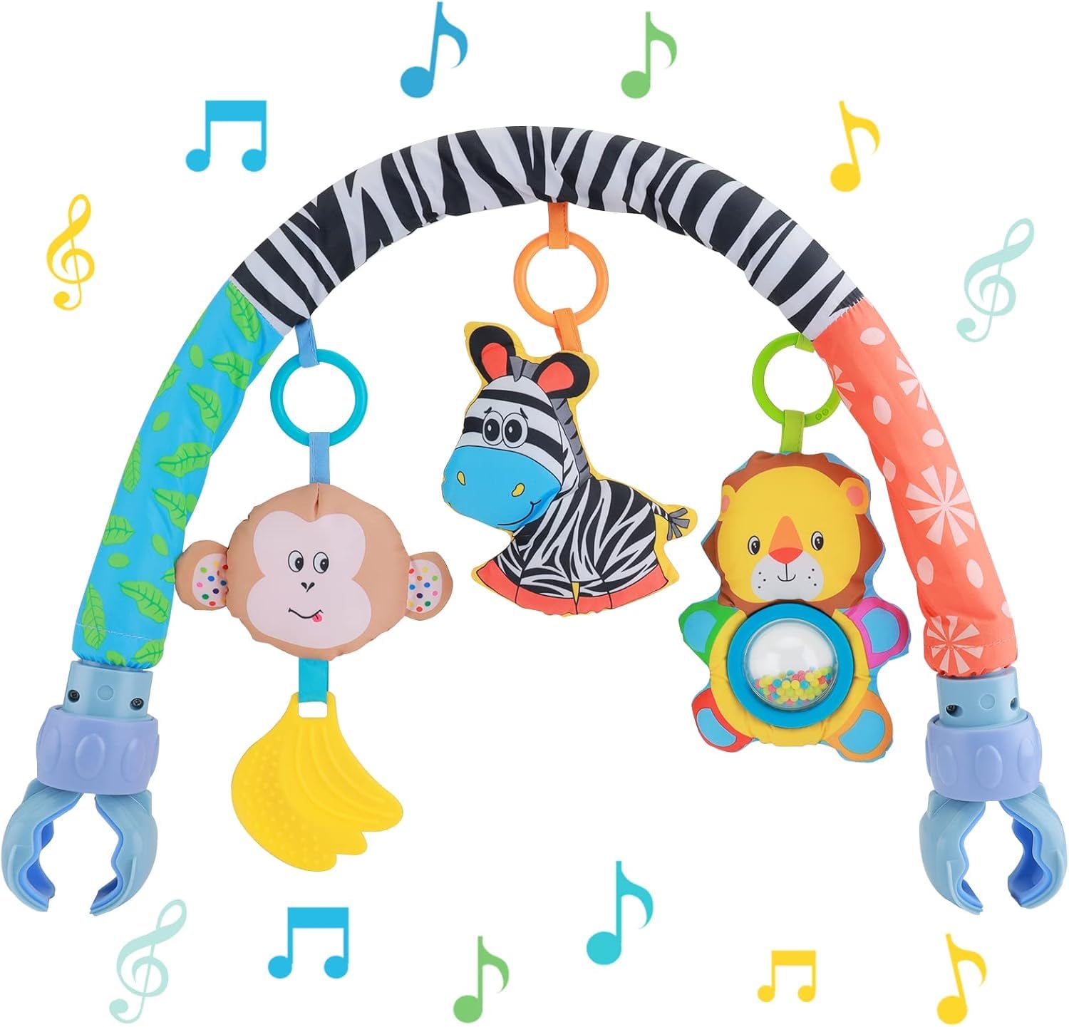Baby Activity Arch Toy - Clip on Pram Pushchair Baby Toys Musical Sensory Toys Hanging Toys for Newborn 0-12 Months Boy Girl Shower Gifts