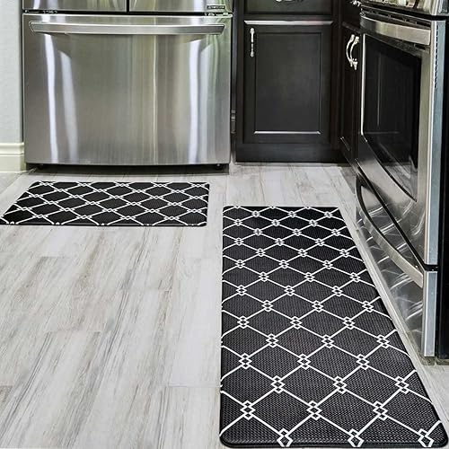 Sierra Concepts Juego combinado de alfombras de cocina de 2 piezas antifatiga impermeables para decoración del hogar para estar de pie cerca del