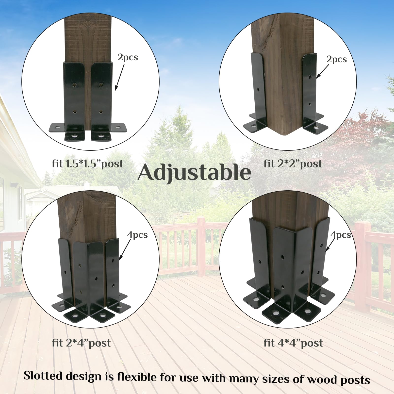 Kit D’Ancrage Au Sol Pour Poteaux Bois – 4 Pièces Acier Galvanisé – Sans Béton – Pour Balançoires Et Jeux Extérieurs