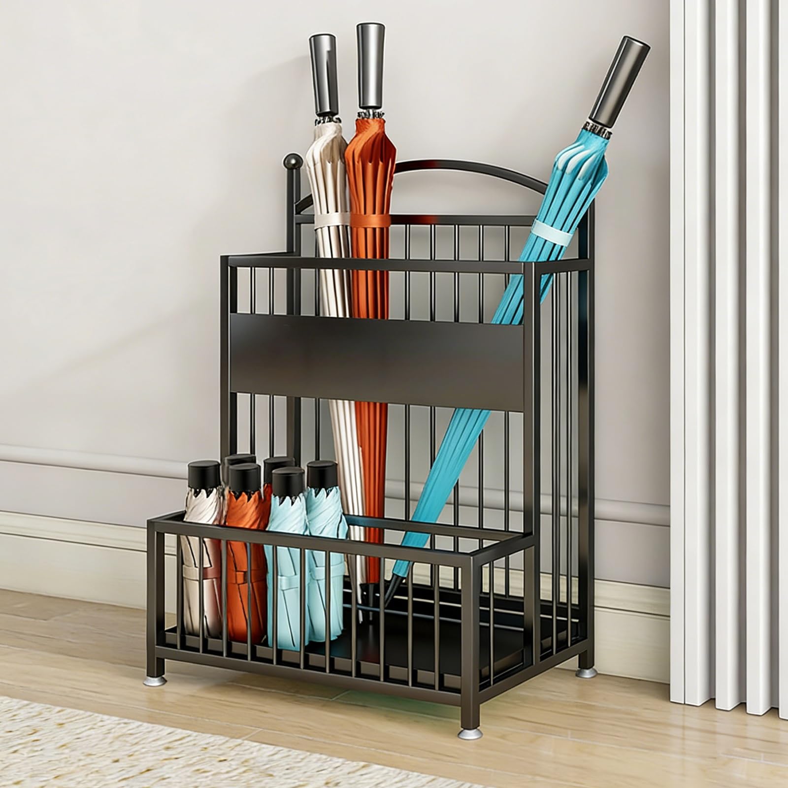 WXPGFEQ Umbrella Stand with Removable Drip Tray, Umbrella Holder for Entryway, Office, Hotel, Home, Holds Long/Short Umbrellas