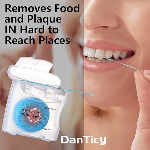 Mint Coconut Oil Dental Floss | PFAS Free, Extra Wide(Orange,99 Foot (Pack of 1))