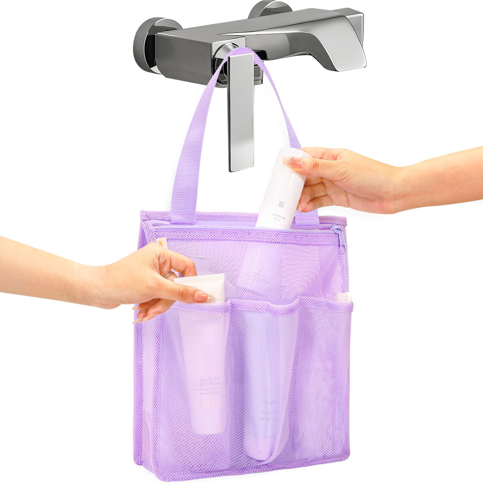 Photo 1 of famichan Portable Mesh Shower Caddy, Purple
