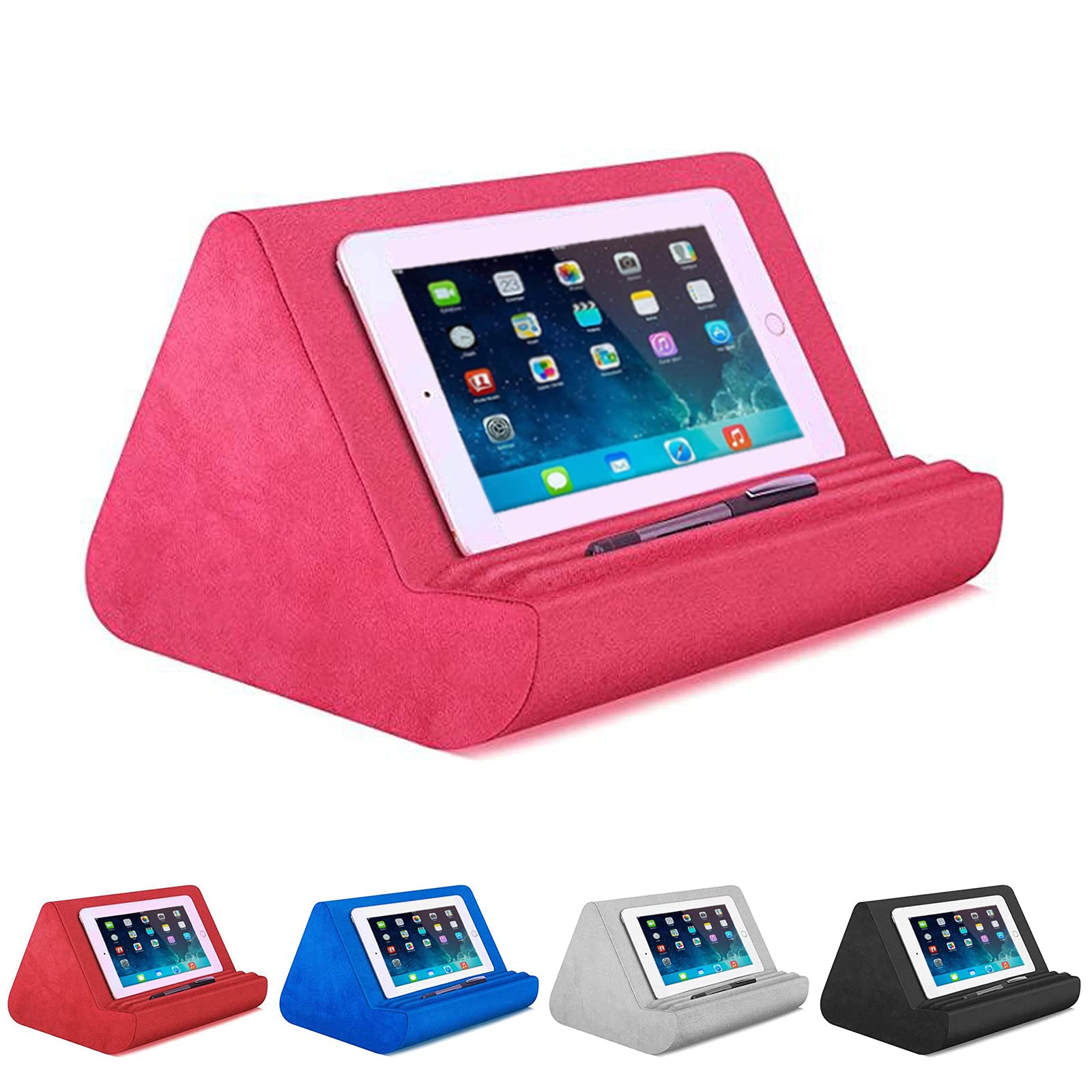 hefeilzmy Tablet Pillow Stand for Ipad,Pillow Soft Pad for Lap with Pocket Multi-Angle Soft Pillow Lap Stand for iPads,Tablets,E-Readers, Smartphones,
