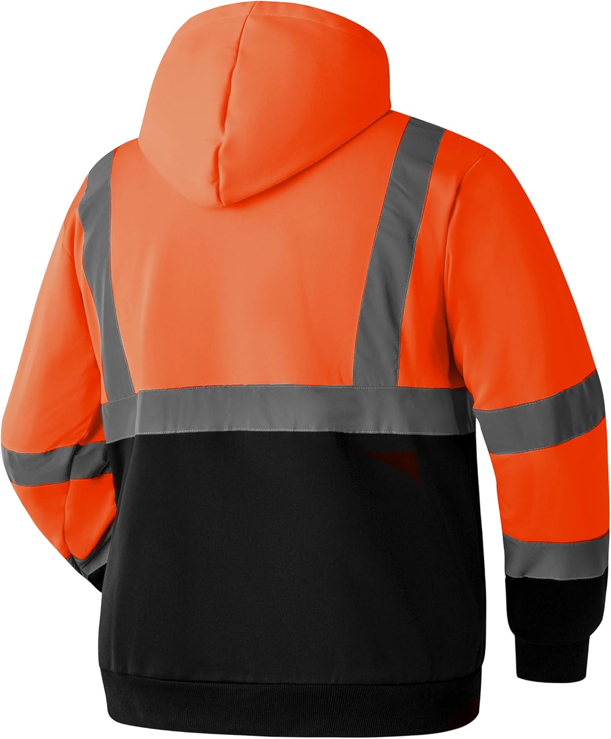 Ubon Hi Vis Hoodies for Men, High Visibility Hoodie Reflective Safety Sweatshirts Construction Workwear Black Bottom
