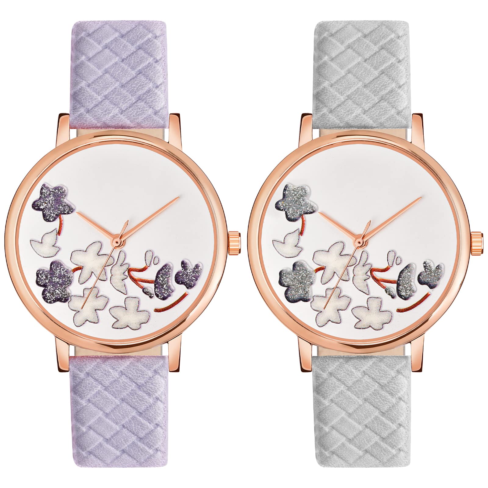 CLOUDWOOD Analogue Multi Color Dial Unique Designer Leather Strap Combo Womens and Girls Watch Pack of - 2 (M502505) (B0B3MNK776) Amazon Price History, Amazon Price Tracker