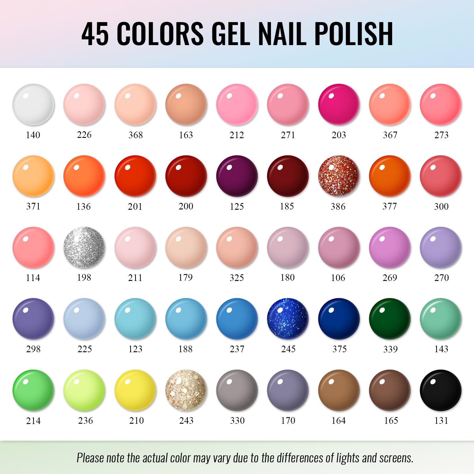 Amazon.com : phoenixy Gel Nail Polish Kit with U V Light, 45