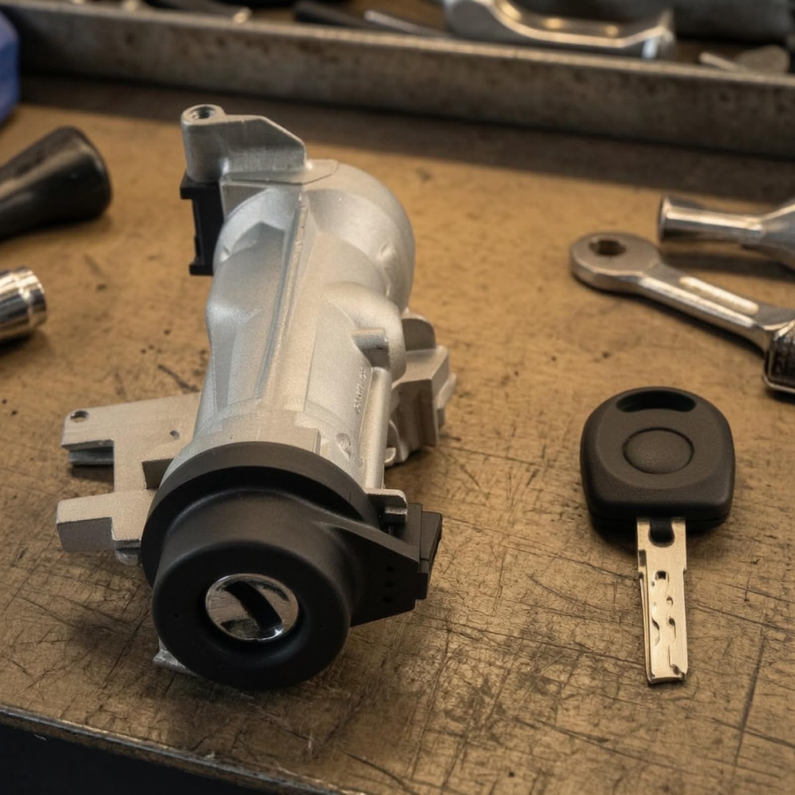 Barillet de Serrure de Voiture Barillet d'Allumage Cylindre de Verrouillage Clé Démarrage Métal Robuste Résiste à l'Usure Convient à l'Entretien Automobile Remplacement Garagistes
