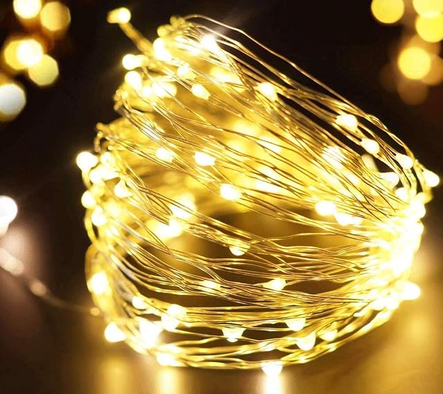 Frideko 30 LED Fairy Lights Battery Operated, 3m/10ft Thin Wire String Lights Battery Fairy Lights Indoor for Bedroom Wedding Party Birthday Christmas Decor (Warm White)