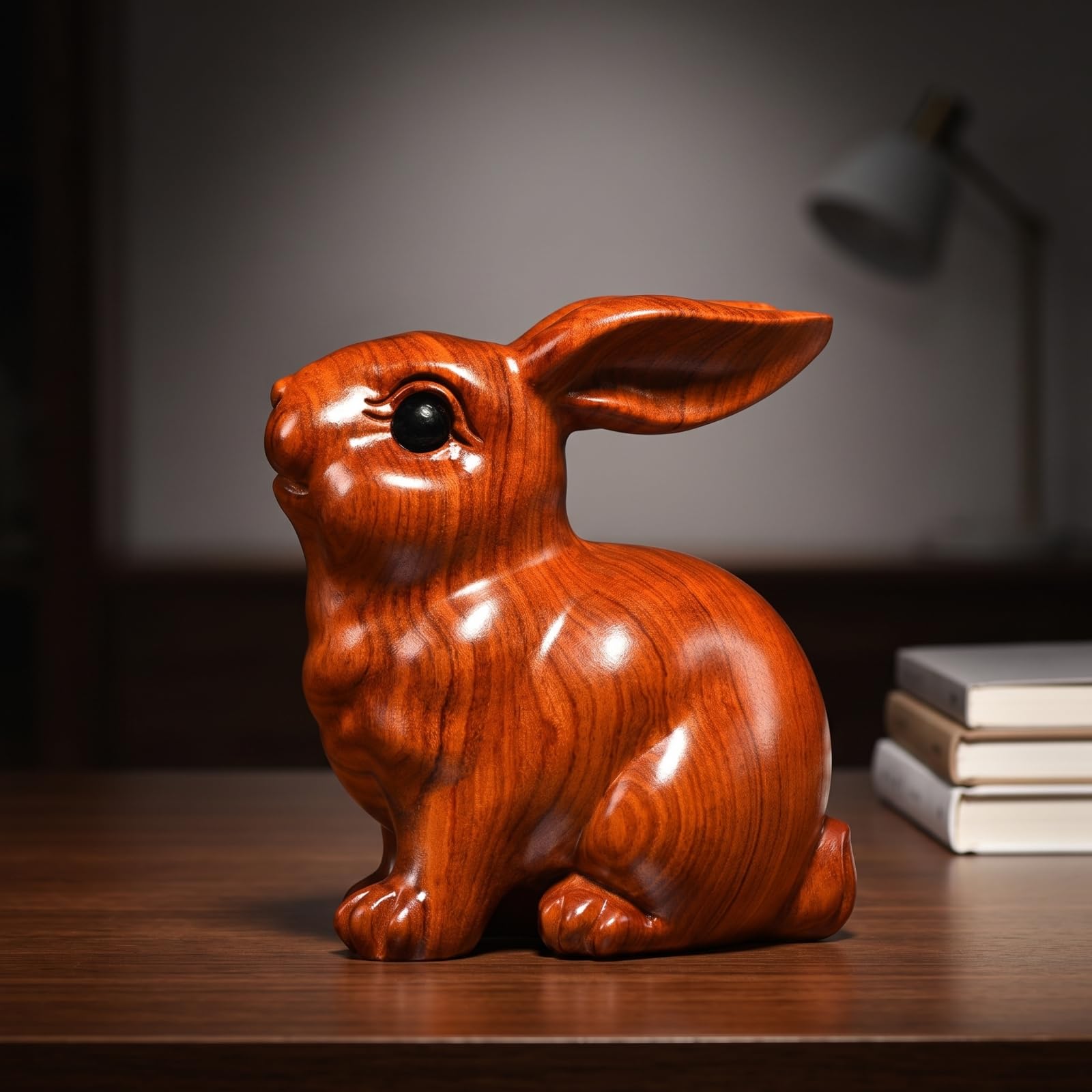 Colcolo Statuetta di Conio da Tavolo Figurina | Finitura e Levigata, Conietti Intaati in Legno, per Soggiorno, Ufficio, Ingresso, 26CM