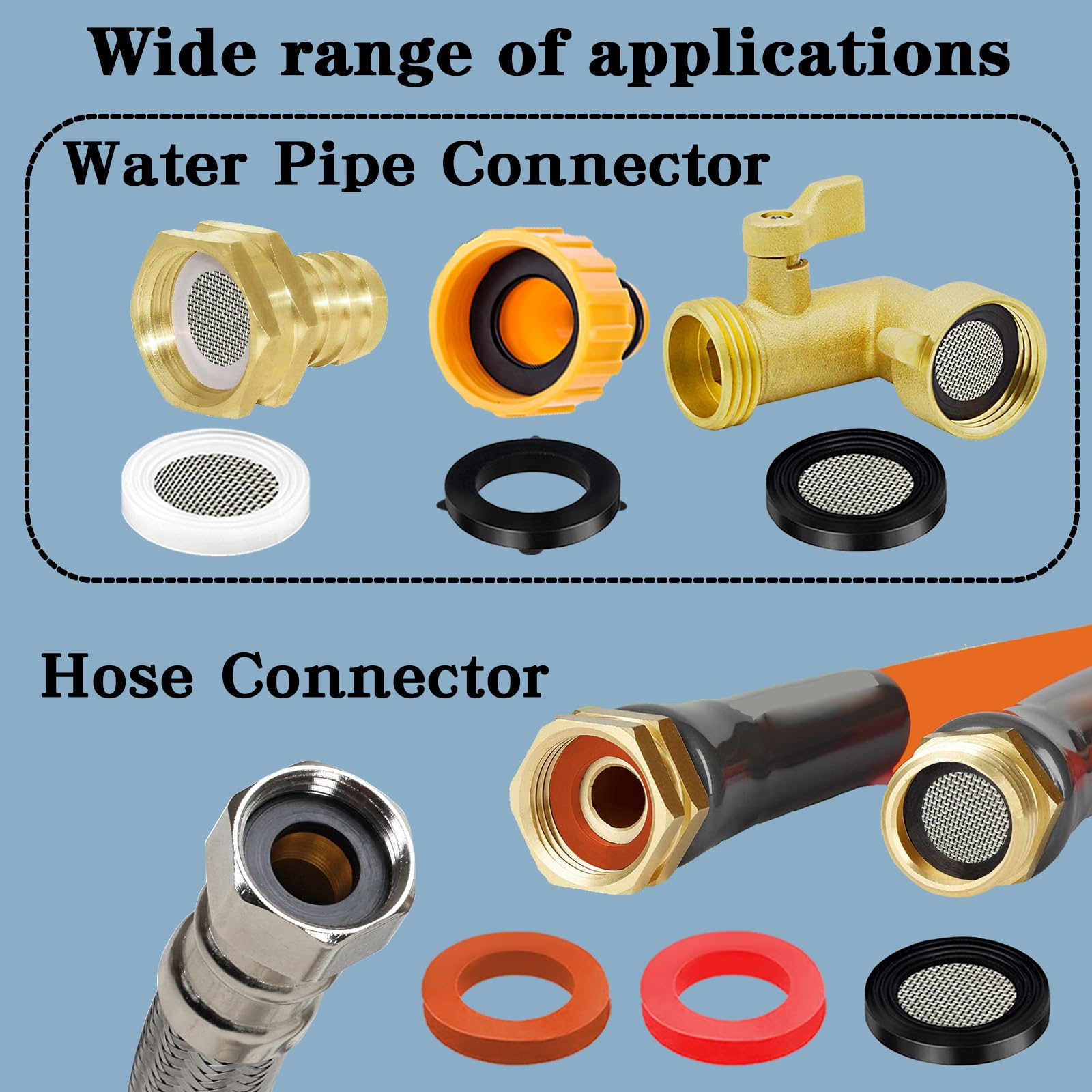 40-Pack Rubber Hose Washers - 3/4 Inch Size For Garden Hoses, Showers & Faucets