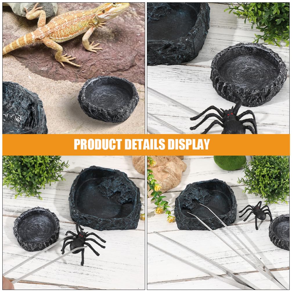 Alipis 1set Ciotola per Rettili con Pinzper Alimentazione Ciotola per Cibo per Tartarughe e Draghi Barbati Design Versatilper Terrario Accessori per Rettili e