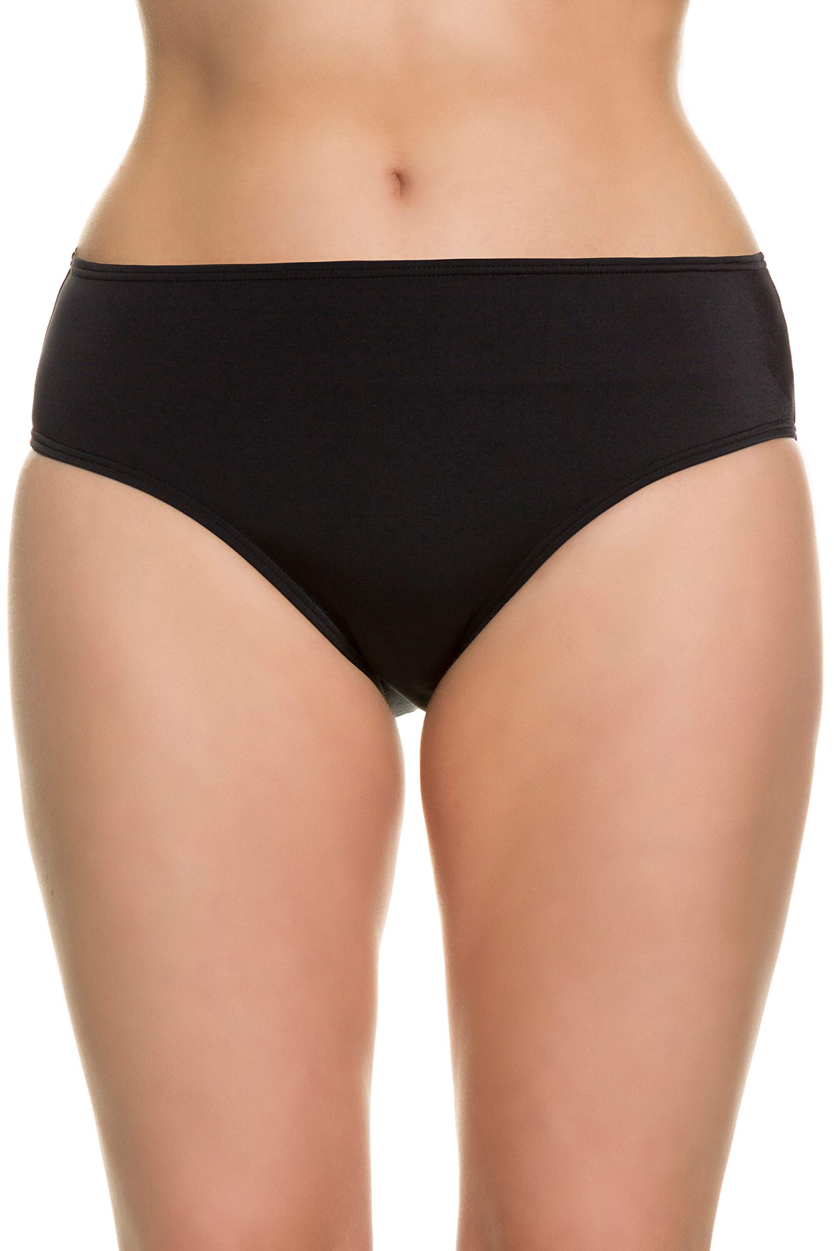 Ulla Popken Womenswear Plus Size Curvy Oversize Hipster Bikini Bottom Black 26 691798 10-52