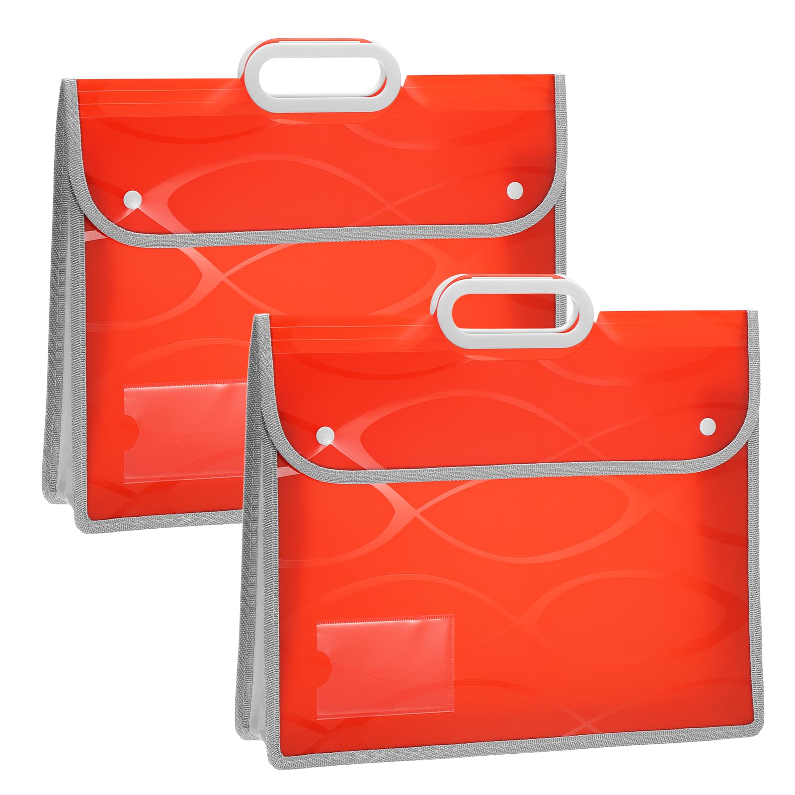 YOKIVE 2 Pack A4 Plastic File Folder with Handle, Orange — image 1