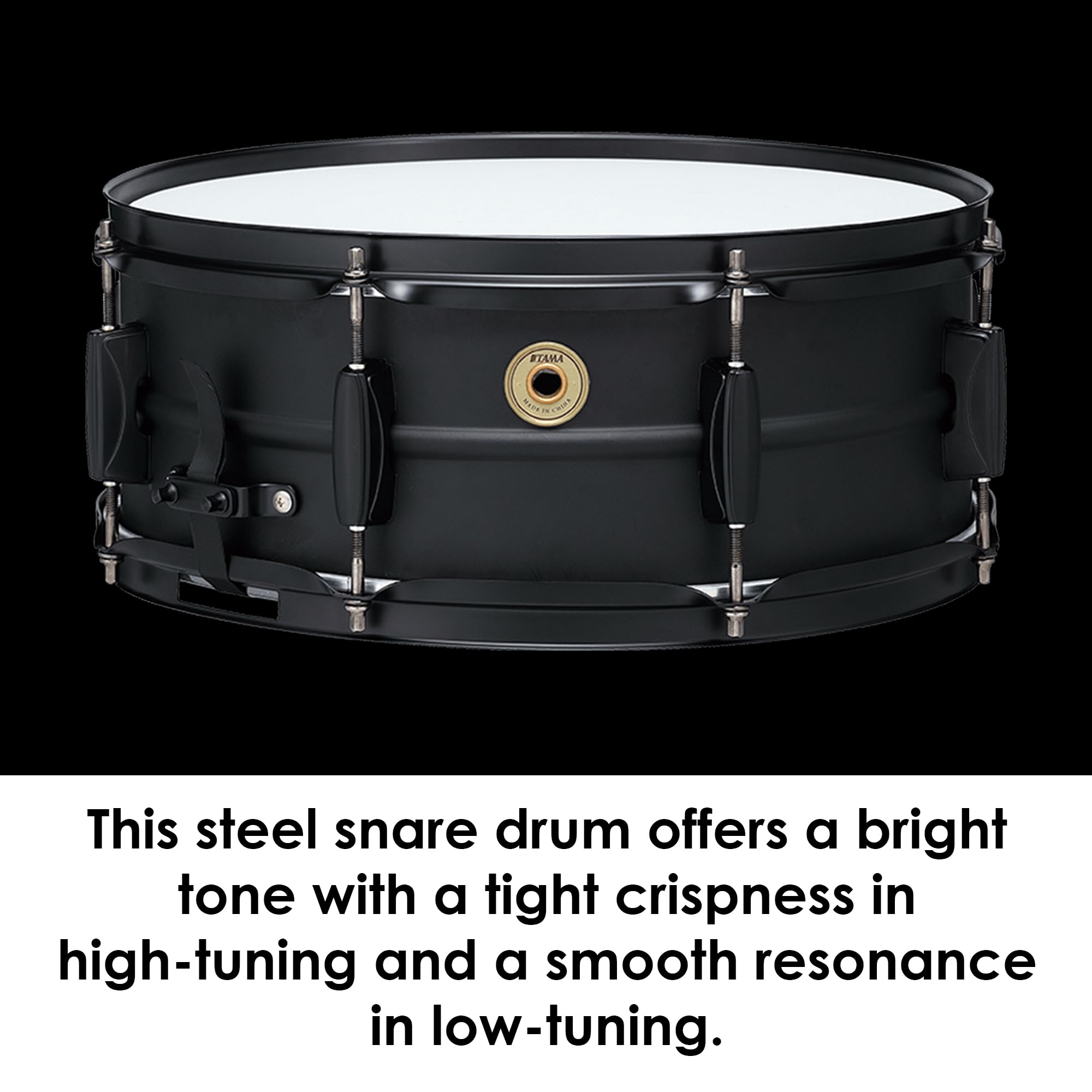 TAMA（タマ）スネアドラム（BST1455BK lworks Black Steel 14" x 5,5） Tama Metalworks Black on Black Steel 14