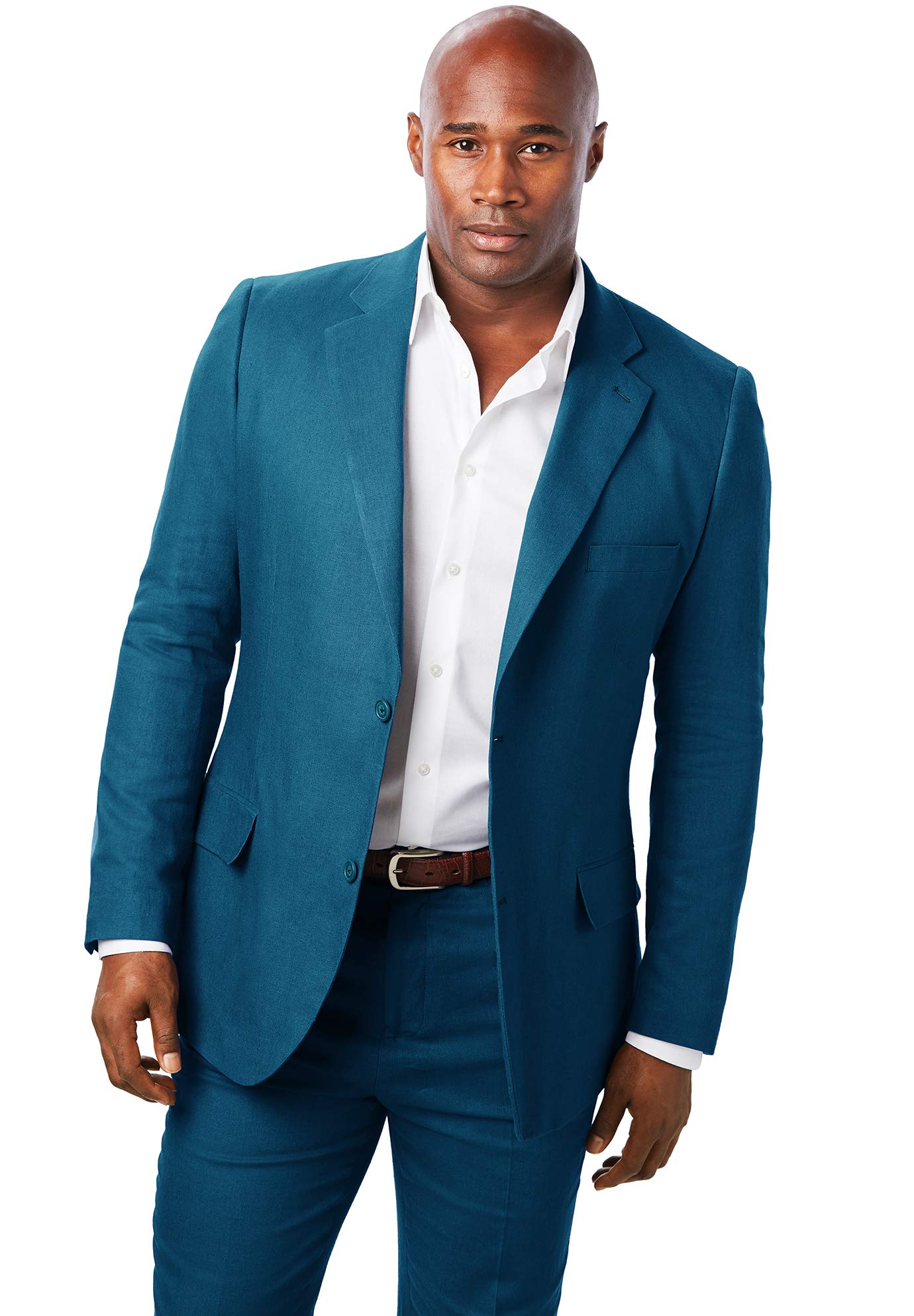 KingSize Men's Big & Tall Linen Blend Two-Button Suit Jacket - 54, Navy