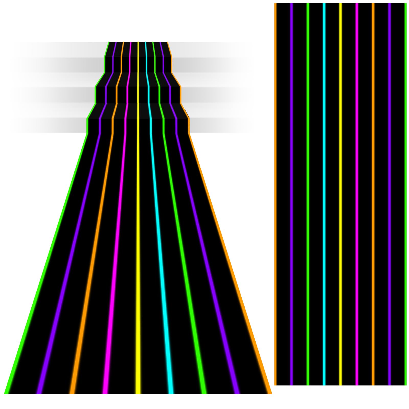 Irenare 394 x 54 Inch Neon Light up Floor Runner Glow in The Dark Aisle and Disco Backdrop UV Reactive Fluorescent Racetrack Runner for 70s 80s 90s Dance Wedding Birthday Neon Party Decoration