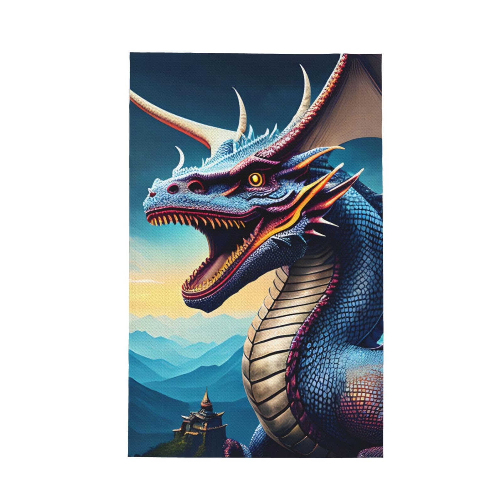 SXZVVBN Roaring Dragon Super Absorbent Microfibre Waffle Towels Fast Drying Dish Cloths Home Cafe Barista