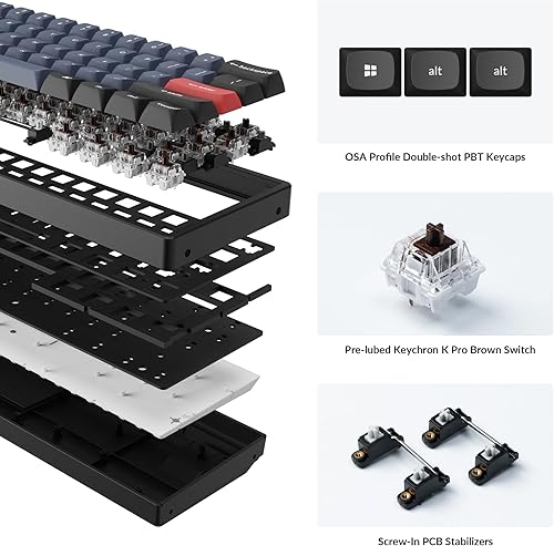 Miniatura 6 de Keychron K12 Pro QMKVIA Teclado mecánico inalámbrico Macro programable personalizado con interruptor marrón Keychron K Pro intercambiable en
