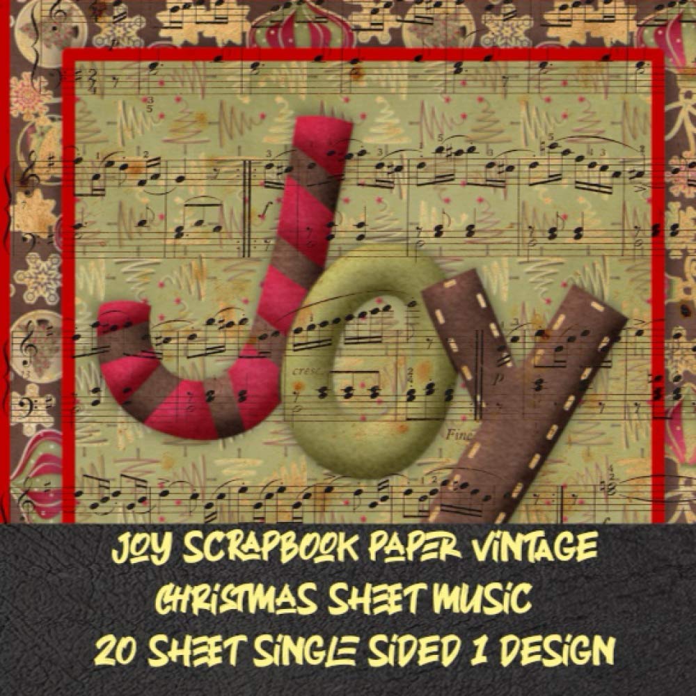 joy scrapbook paper vintage christmas sheet music 20 sheet single sided 1 design: decorative aged pattern for Papercrafts & scrapbooking - old sheet ... for decoupage & invitation collage art