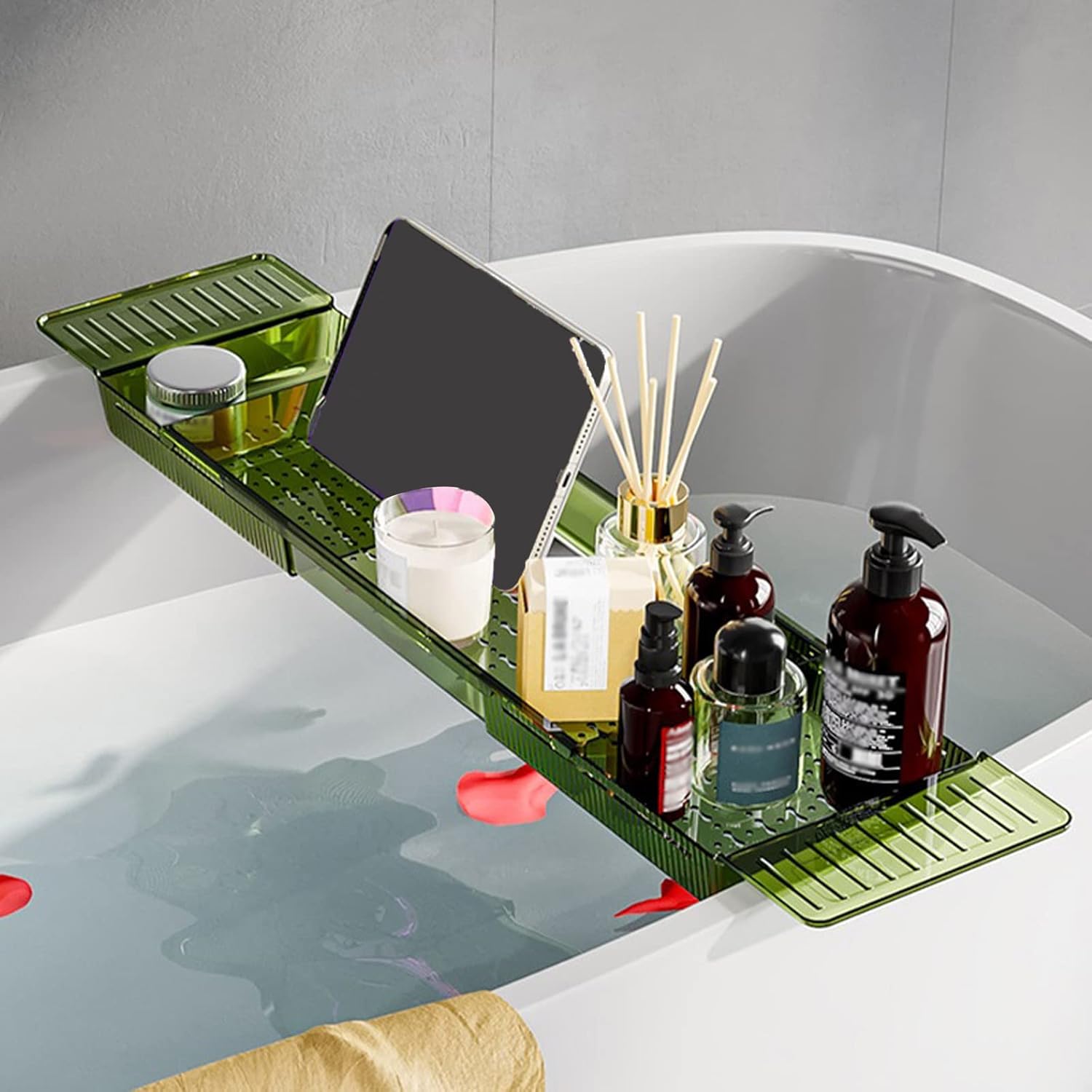 Extendable Bathroom Shelf Bathtub Dish Drainer, Bathtub