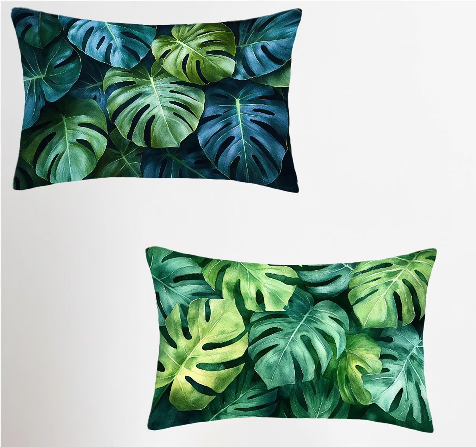 Federe Cuscino 60x80 Set di 2, Verde Federe Cuscini Divano Lino, Rettangolari Copricuscini 60x80cm Con Cerniera Invisibile, Copricuscino per Camera Letto Casa Decorazioni Regalo, Nordico J-9451